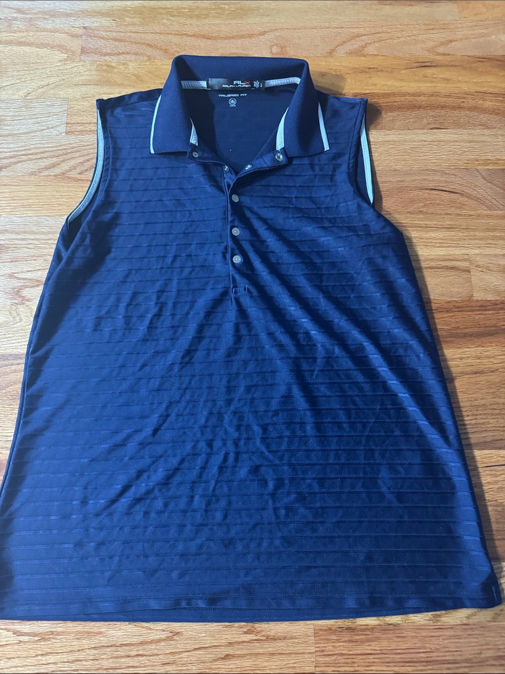 RLX Ralph Lauren Navy & White Sleeveless Polo Tank